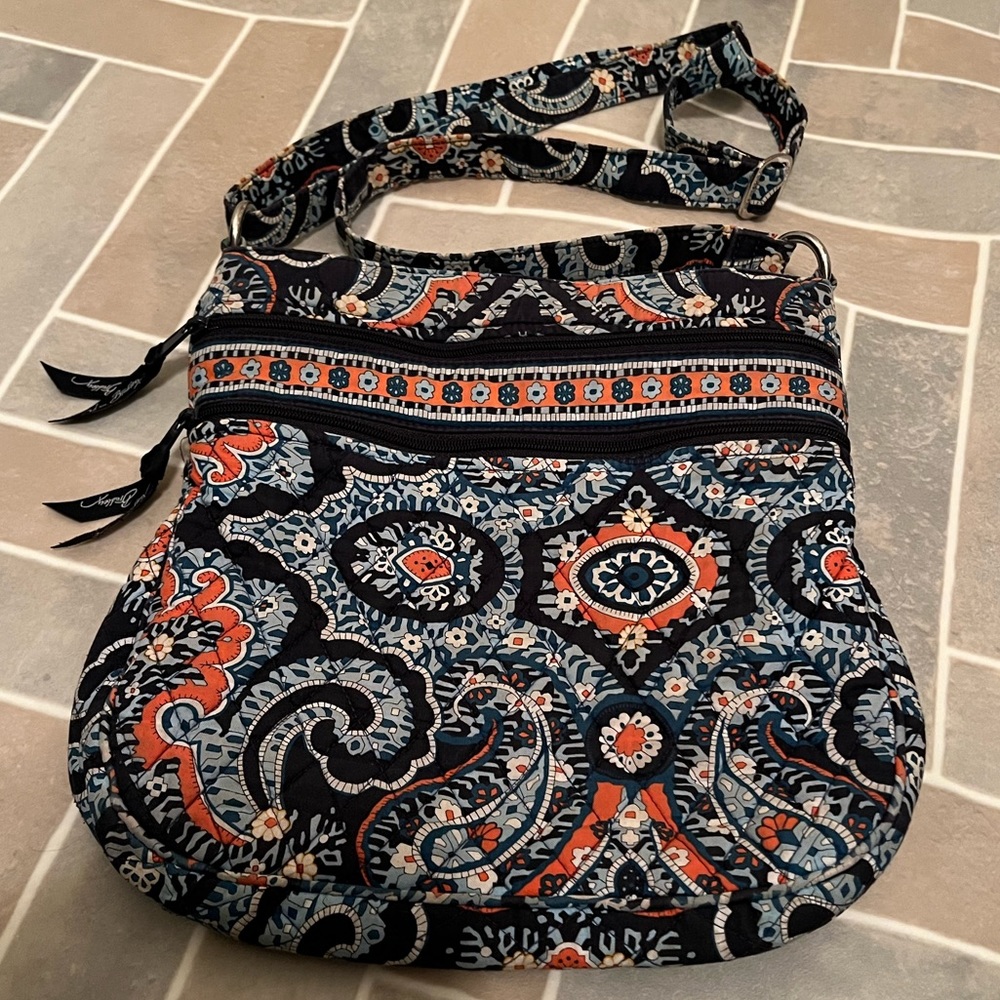 Vera Bradley Marrakesh Blue & Orange Hipster Crossbody Bag